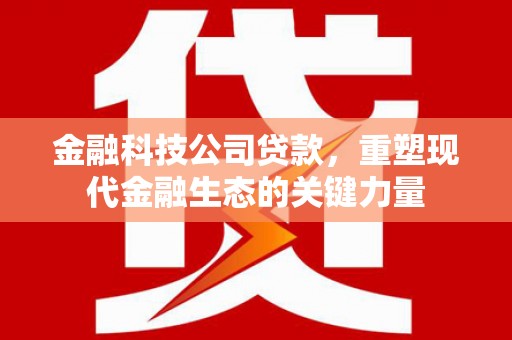 三河金融科技公司贷款，重塑现代金融生态的关键力量