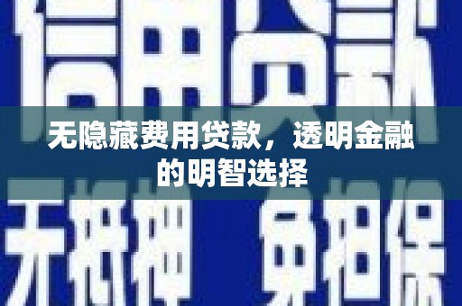 三河无隐藏费用贷款，透明金融的明智选择