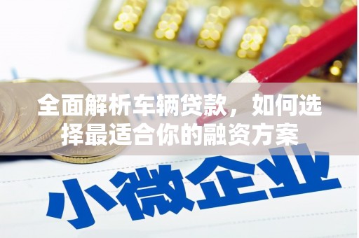 三河全面解析车辆贷款，如何选择最适合你的融资方案