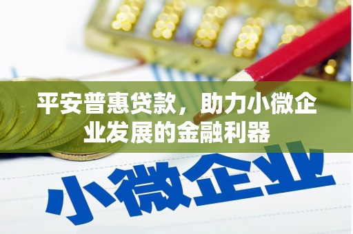三河平安普惠贷款，助力小微企业发展的金融利器