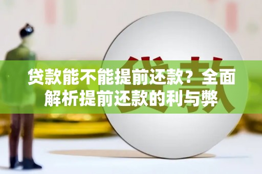 三河贷款能不能提前还款？全面解析提前还款的利与弊